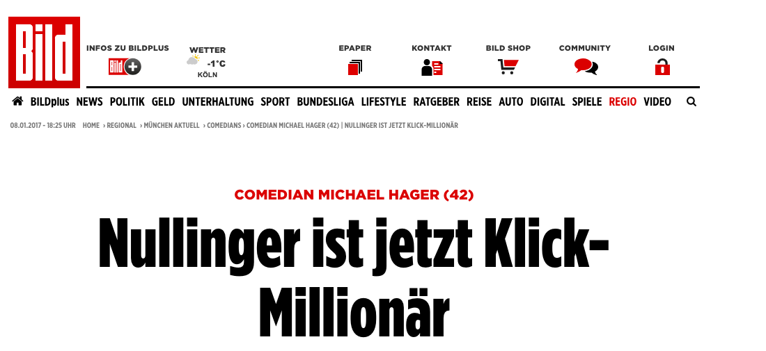 Presseausschnitt über den viralen Neujahrs-Parodiesong