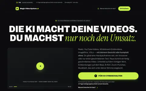 Startseite von Magic Video System